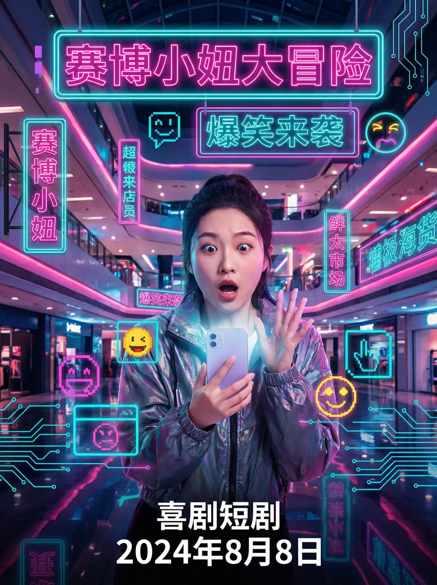 最美情侣中文字幕视频 搞笑喜剧短剧 - 赛博小妞大冒险海报